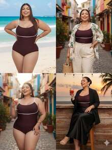 Body Plus Size Suplex Premium Modelador - Alça Fina Confort - Não Fica Transparente - Do G1 ao G3 - Preto - Visão 3