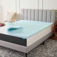 Lucid - Colchoneta de Memory Foam con Gel - Sobrecolchón de 5 Zonas de 5 cm - Topper para Colchón - Sensación Suave y Acolchada - Alivia Puntos de Presión - Individual - Gel - Ver 8