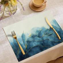 Bộ 4/6 tấm lót bàn ăn nghệ thuật trừu tượng hiện đại, phong cách mùa hè, màu trà, vân gỗ mộc mạc, tranh sơn dầu phối màu tương phản, bảo vệ mặt bàn, thích hợp cho nhà bếp, phòng ăn, đám cưới, trang trí ngày lễ, trang trí phòng, trang trí không gian, kích thước 18*12 inch/45*30 cm - Nhiều màu - Xem 6