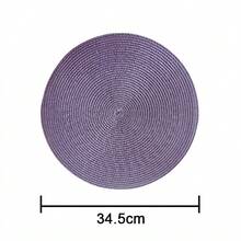 6PCS Round Braided Placemats, Round Place Mats, 13.5 Inch Washable Table Mats For Holiday Party - Red - View 2
