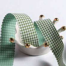 Cinta de dientes de perro dentada, accesorios para el cabello de moños para hornear pasteles DIY, flores para zapatos, cinta tejida para ramos de regalo - Multicolor - Ver 10