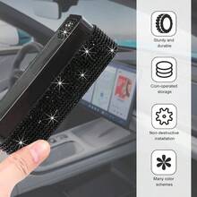 Bling Coin Holder Car, Coin Change Storage Box With 4 Compartment, Universal Portable Money Organizer Dispenser For Most SUVs Trucks (Black) - A - Xem 6
