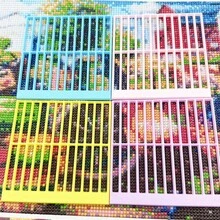 Diamond Painting Precision Measuring Tool , Featuring A Handle And Ruler For Both Round And Square Diamonds, Designed With A Grid Layout And Color-Coded Markings, Made From Plastic,Suitable For Both Beginners And Professionals - Multicolor - View 6