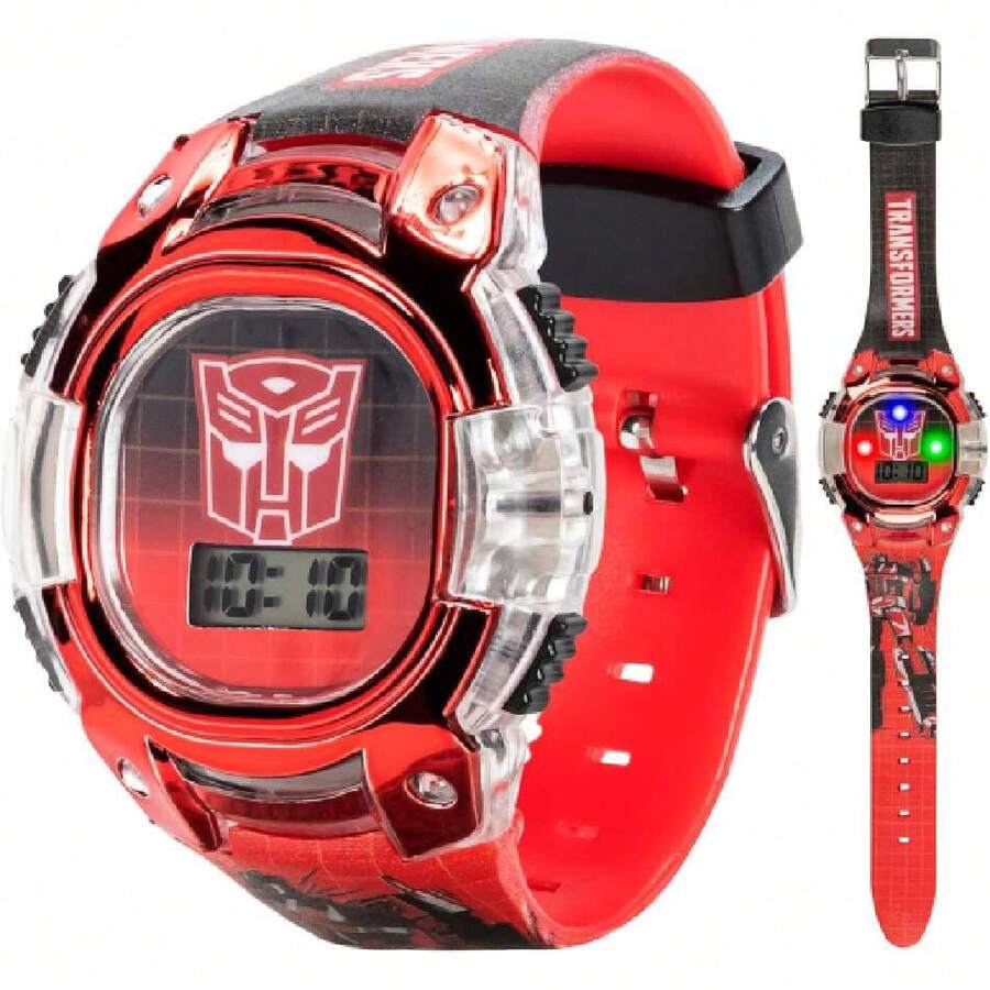 - Reloj para niños, visualización LCD, bisel metálico, correa cómoda ajustable, lata coleccionable, perfecto para niños y niñas, Varios colores, Transformadores,40977798 - Multicolor - Ver 1