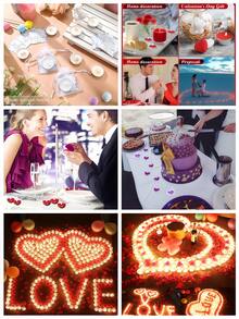 50pcs Red Smokeless Heart-Shaped Candles, White Tea Candles, Dripless And Long-Lasting Mini Heart Candles, Suitable For Room Decor, Dining Table Decor, Home Decor, Suitable For Holidays, Parties, Birthdays, Weddings And Dinners - one-size - View 4