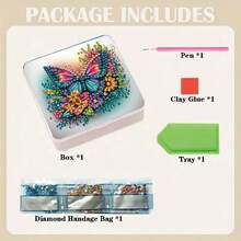 1pc/15pcs DIY Diamond Painting Kit, Moon & Sun Design, Special Shape Rhinestone Gems Transparent Memo Box, Suitable For Home Decor, Office Supplies, Crafts, Holiday Gifts - Multicolor - View 10