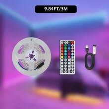 5V RGB LED Light Strip, Controlled By A 44-Key Infrared Remote. Dimmable. Bedroom TV Background Decorative Light Strip. New Year And Valentine's Day Party Decoration Lights. Home Decor Ambient Lighting. - Multi-color Light - View 19