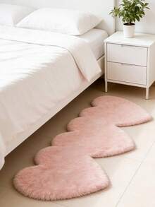 1pc Pink Triple Heart Decor Carpet, Plush Bedroom Decor For Valentine's Day, Small Rug, Carpet, Love Home Decor, Living Room Carpet, Bedroom Carpet, Living Room Home Decor, Outdoor Carpet, Washable Carpet - Pink - View 13