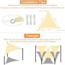 3m X 3m X 3m Toldo Protetor Solar à Prova d'Água, Proteção UV 95%, Dossel Triangular à Prova d'Água, Adequado para Uso Externo, Jardim, Pátio, Piscina e Mais (Favor Verificar o Tamanho) - Multicolorido - Visão 2