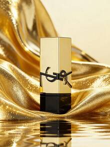 Yves Saint Laurent 化妆套装：米色束口袋 + Saint Laurent Rouge Pur Couture The Slim Matte Lipstick #RM (Red Muse)，持久唇膏，旅行装 1.3克/0.04盎司 - 米白色+#RM - 查看 4