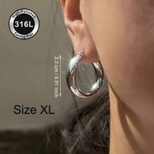 高品质18K镀金防褪色不锈钢耳环，316L耳针，低过敏性，优雅迷人垂坠时尚简约经典风格耳环，适合日常佩戴、节日、度假或派对。 - 銀色 - 查看 8