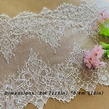 3 Meters Lace Trim, 40cm Wide Lace Applique, Suitable For Sewing, Crafts, Clothing, Home Decor And Wedding Decoration - Multicolor - View 2