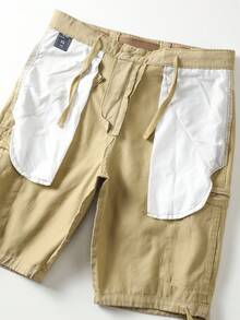 AKARMY Men's Cargo Pants,  Camo Shorts Pants Casual Shorts 650g Pants / 1 Pcs Pants / 100% Cotton Design For Working Outdoors And Hiking Camo Summer Regular Fit Daily(No Belt) - 卡其色 - 查看 7