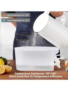 Summer Large 5L Cold Kettle Refrigerator With Faucet Lemonade Bottle Drinker Kettle Kettle Drink Dispenser Home Cold Kettle Bucket - White - View 6