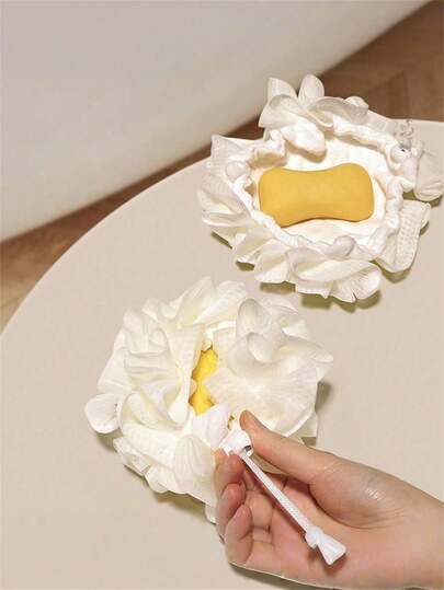 2 Pcs Soap Bath Ball New Style Bath Flower With Rich Foaming, Can Hold Soap 2-In-1 Bath Flower