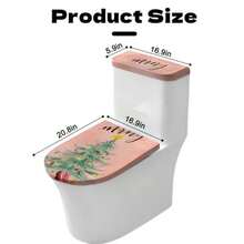Funda para tapa de inodoro navideña juego de funda para asiento resistente a salpicaduras y funda para tanque accesorio reutilizable decoración para baño-010 - Árbol de Navidad - Ver 2