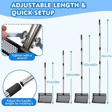 1pc 12-Inch Large Shovel And Rake 2-In-1, Metal Shovel Head With 36 To 75 Inch Adjustable Stainless Steel Handle, Sand Dirt Debris Sifting Shovel For Farm Animals - Black Chicken Manure Shovel - View 2