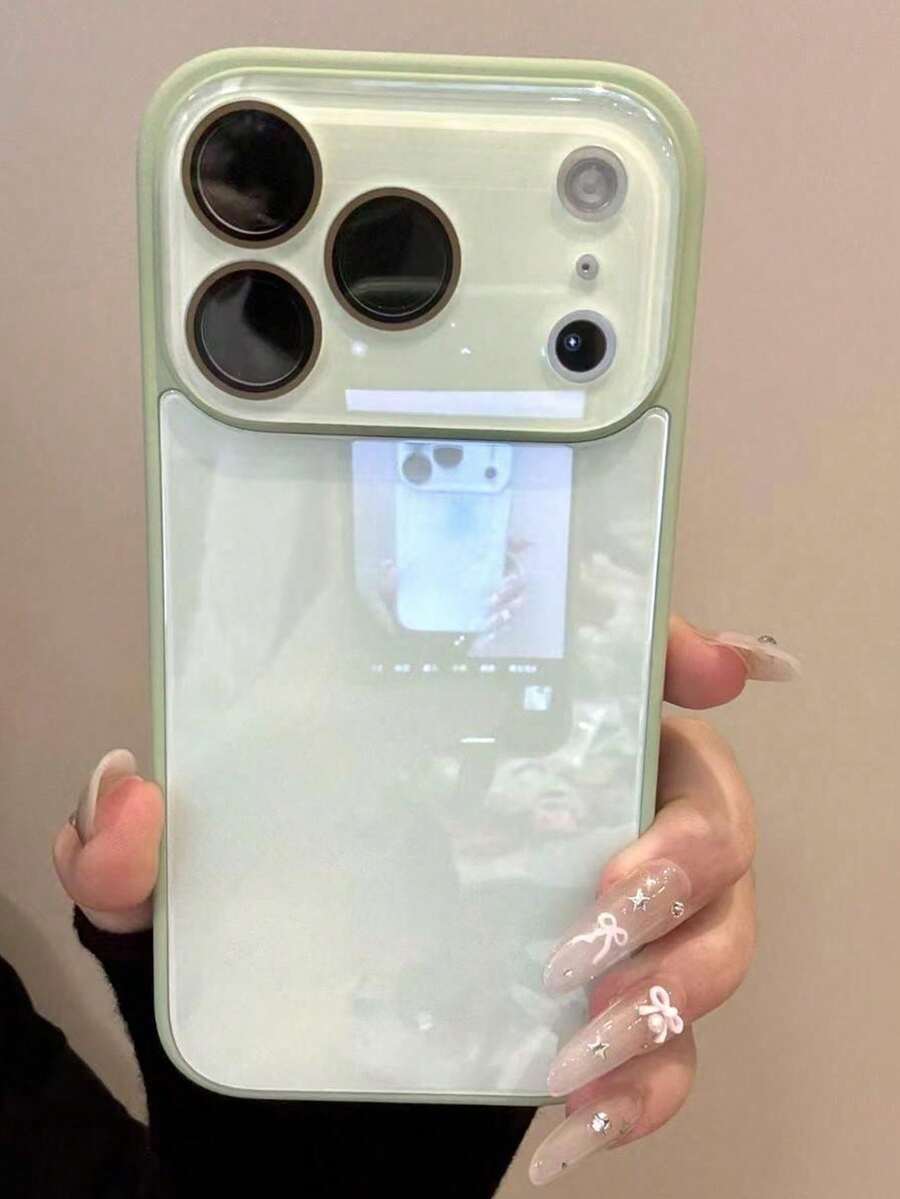 Luxury Solid Color Fashion Phone Cases Solid Color Glossy Glass Phone Shockproof Case Compatible With IPhone 17 Pro Max 16 15 14 13 12 11 Pro Max, Lens Protection Anti-Fall Hard Shell Spring Gift
