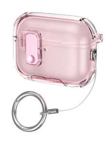 Cute Anti-Drop Automatic Clear Headphones Case Compatible With 1 2 3 4 Soft Compatible With Pro 2 Pro 3 Lock Buckle Pop-Up Bracket Anti-Lost Protective Cover - Pink - View 4