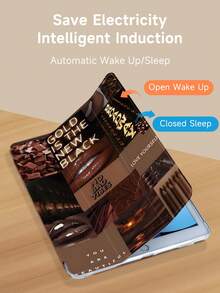 Kingsung 咖啡黑拼布图案平板电脑保护套，兼容 iPad 9.7/10.2/10.5/10.9/12.9/Pro 11（第十代）、Galaxy Tab S6 Lite 10.4 英寸、Kindle Paperwhite（第十二代，2024 年）、Kindle（第十一代，2022 年）、Kobo Clara Color，柔软防震，带智能支架/自动唤醒/睡眠功能 - 彩色 - 查看 5