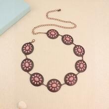 1 chiếc thắt lưng bạc kiểu cổ điển, dây đeo eo trang trí đá ngọc lam kiểu miền Tây, thắt lưng cao bồi retro, phù hợp với váy, mùa hè, mùa thu, Halloween và các dịp khác. - A - Xem 21