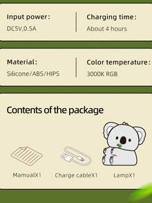 Cute Coffee Cup Night Light - 3 Brightness Levels Lamp With Touch Control 7 Colors, Silicone Lamp With 30 Min Timer, USB Rechargeable - Soft Lighting And Design, Suitable For Room, Creative Gift - Koala Night Light - View 9