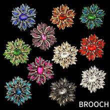 1/10 Classic Alloy Glass Brooches In Vintage Colors Luxe Temperament Lady Shawl Coat Brooches Accessories - Rose Red - View 1