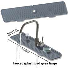 1pc Silicone Sink Mat, Non-Slip Waterproof Dish Drying Mat With 5-Degree Sloped Drainage Design, Foldable, Suitable For Kitchen And Bathroom Sinks, Size: 24" X 5.7" - Multicolor - View 6
