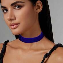 1.6cm 20pcs Royal Blue Velvet Chokers Vintage Necklace For Women With Extension (XL-1002-5)-3730 - 2.54公分-12個-混色 - 查看 8