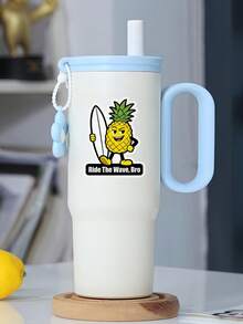 1pc Pineapple RIDE THE WAVE, BRO Fun Stickers – Perfect For Laptops, Diaries, Water Bottles, And Helmets, Great Gift Idea. - Excerpt from a Long Poem - View 2