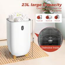 35L Towel Warmer Bucket With Drying Modes, Heating Mode 20/30/60/90 Min, Customized Fragrance, LED Screen, Anti-Scald Safety Lock, White - US A Type Plug(110-127V) - View 2