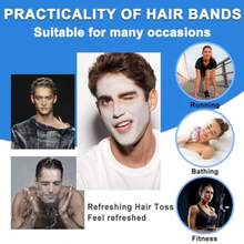 Metal Headbands For Men Fashion Unisex Wavy Hair Bands Elastic Zigzag Hairbands Perfect For Outdoor Sports Daily Styling 3 Pack - 黑色金屬波浪鋸齒3件套 - 查看 7