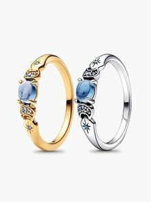 1 Pc Silver Ring Jewelry,Three Diamond Rings, Luxurious And Unique Ring, For Lady Wedding,Banquet,Gifts For Girls Daily Life Decor - Bạc - Xem 3