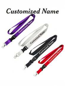 1pc Customizable Text Work ID Lanyard, Personalized Lanyard For Work ID, Detachable Clasp Customized Neck Strap Keychain, Suitable For Work ID, Phone Lanyard, Key Lanyard - Multicolor - View 11