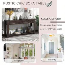 Console Table/Sofa Table With Storage Drawers And Bottom Shelf For Entryway Hallway And Living Room Espresso - Espresso + Solid Wood+MDF1 - View 4