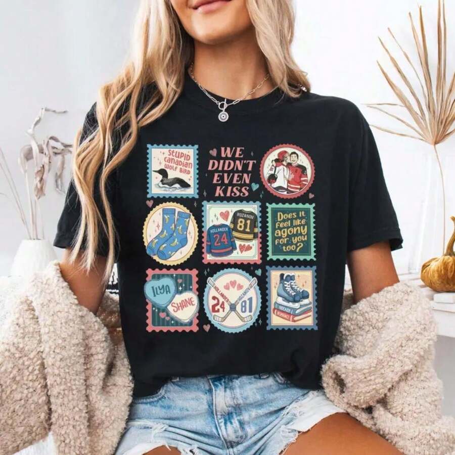 Comfort Colorss Heated Rivalry Connor Ilya T-Shirt Hockey Romance Fan Shirt Hollander Rozanov Shirt Queer Hockey Fan Gift - màu đen - Xem 1