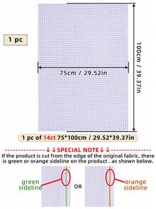 1块或4块装白色手工DIY十字绣布，厚实面料，针脚均匀，绣制效果光滑，可选11CT和14CT，6种裁剪尺寸可选 - A - 查看 21
