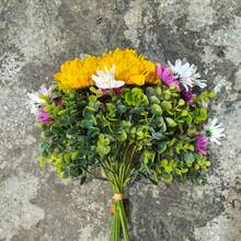 1 Set Artificial Sunflower Bouquet, Boho Style Daisy & Eucalyptus Floral Arrangement, Wedding/Holiday/Home Decor Faux Flowers - Multicolor - View 6