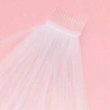 1pc Bride To Be Sash And Veil, Bachelorette Party Accessories, Bridal Shower Gift - White - View 7