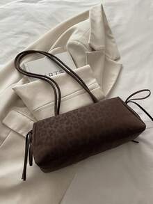 豹纹法式长棍单肩包，大容量，独特设计，高端质感 - 彩色 - 查看 7