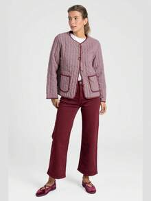 ARMONIAS Women Coats - 酒紅色 - 查看 3