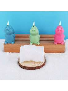 3D Big Ear Rabbit Striped Double Ball Rabbit Aroma Candle Silicone Mold DIY Easter Flower Rabbit Plaster Ornament Decor Silicone Mold - A-White - View 4