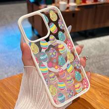 Easter Egg Mobile Phone Case, Designed With Vibrant Colors And Floral Patterns, Suitable For IPhone 16, 15, 14, 13, 12 And 11 Pro Models, Made Of TPU Material, And Provides Shockproof Protection. Perfect For Family, Friends, Children, Birthdays, Spring, Holidays, Boyfriends, Girlfriends, And Valentine's Day Gifts. - CZ22 màu trắng - Xem 2