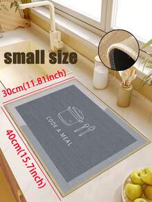 3.5mm Thick Rubber Linen Kitchen Mat, Funny Cooking Style Absorbent Kitchen Rug, Edged Carpet To Prevent Peeling, Water-Absorbing And Easy To Clean Mat, Linen Surface With Sponge Middle And Rubber Bottom, Suitable For Kitchen, Bathroom, Laundry Room, Hallway, Living Room And Other Occasions - Multicolor - View 19