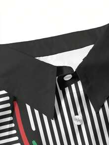 2025 New Women's Colorful Abstract Print Shirt - Black And White Stripes With Pink, Green, Yellow, Orange - Lightweight And Breathable Button-Up Top With Structured Collar And Short Sleeves, Machine Washable For Summer Office And Casual Wear - Vibrant Colorful Abstract Design In Pink, Green, Yellow, Orange - Loose Fit For Warm Weather - Fashionable And Versatile Professional Wear, Women's Tops And Shirts, Women's Tops And Shirts, Women's Tops, Women's Tops, Women's Shirts, Women's Tops And Shirts, Women's Summer Tops, Women's Tops, Women's Shirts, Women's Office Wear - trắng - Xem 6