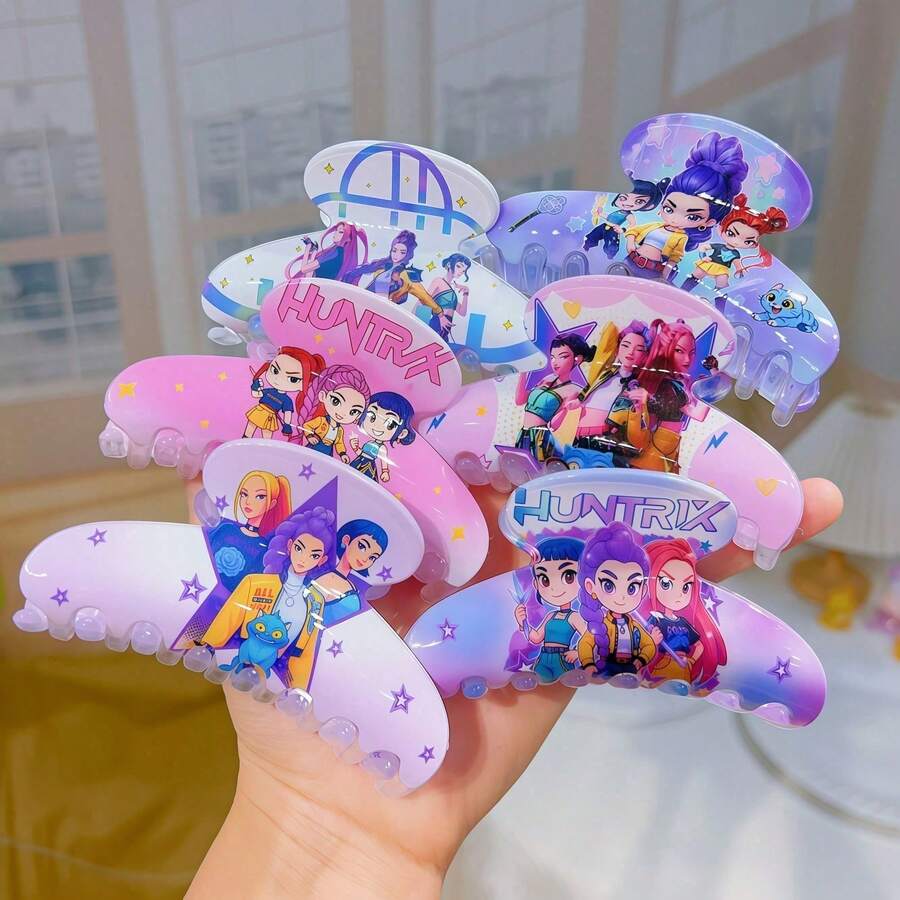 Random Style1pcs K-POP Style Hair Barrettes Shiny Crystal Embellished Hair Clamps Cute Hair Ornaments For K-Drama Fans Concert Outfits - Multicolor - View 1