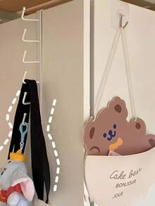 No Drill Wall Mounted Storage Rack With 6 Hooks, Suitable For Storing Coffee Mugs, Hats, Jewelry And Accessories, Great For Organizing Keys, Necklaces, Small Decor Items. Iron Storage Hanging Rack For Bedroom, Cabinet, Dorm, Home Decor, Kitchen , Makeup Room Decor,Room Decor - White - View 5