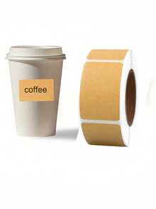 640pcs Kraft Paper Waterproof Self-Adhesive Labels - Writeable, , Suitable For Packaging, Labeling And Decoration. Packaging Labels | Natural Appearance | Waterproof Stickers, Jar Labels, Food Labels - Multicolor - View 4
