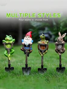 青蛙摆件花园雕像户外装饰青蛙带铲子植物装饰景观树脂雕塑礼品艺术配件动物摆件，适用于庭院草坪露台户外后院家居花盆 - 多款式 - 查看 10