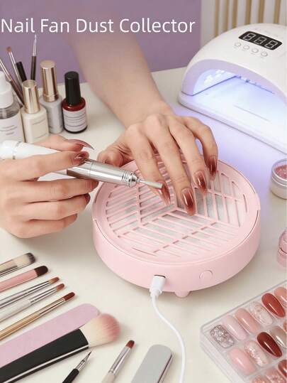 Upgraded Nail Dust Collector, Suitable For Nail Technicians' Nail Dust Collector, Compact Vacuum Fan Dust Collector With High Suction Power And Low Noise, Applicable For Dust-Free Nail Salons And Home Use, Powerful Vacuum Suction, Low Noise, Suitable For Acrylic Nails - Nail Dust Collector/Cleaner, Blue, Perfect Gift For Christmas/Valentine's Day